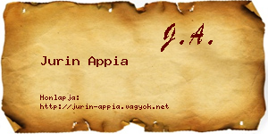 Jurin Appia névjegykártya